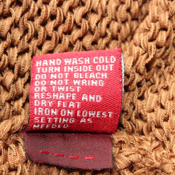 Y2K J.J. Basics Women's Brown Hooded Deep V-Neck Tunic Sweater Size M - Picture 10 of 10